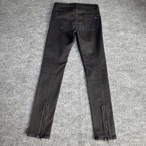 Woman's Rag & Bone New York Coated Black Coal Stretch Skinny Jeans Size 27W‎